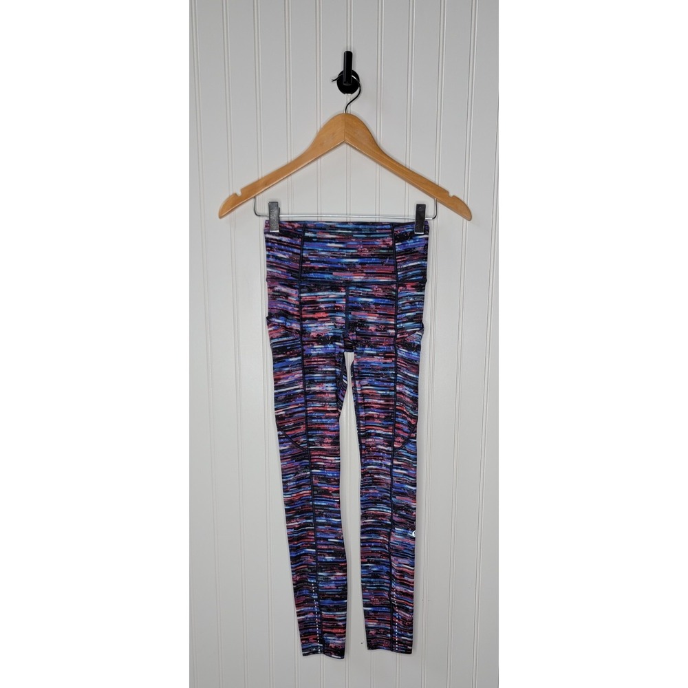 Lululemon Fast Free Tight Leggings Women's Size 2 Hinshu Alpine White Multi